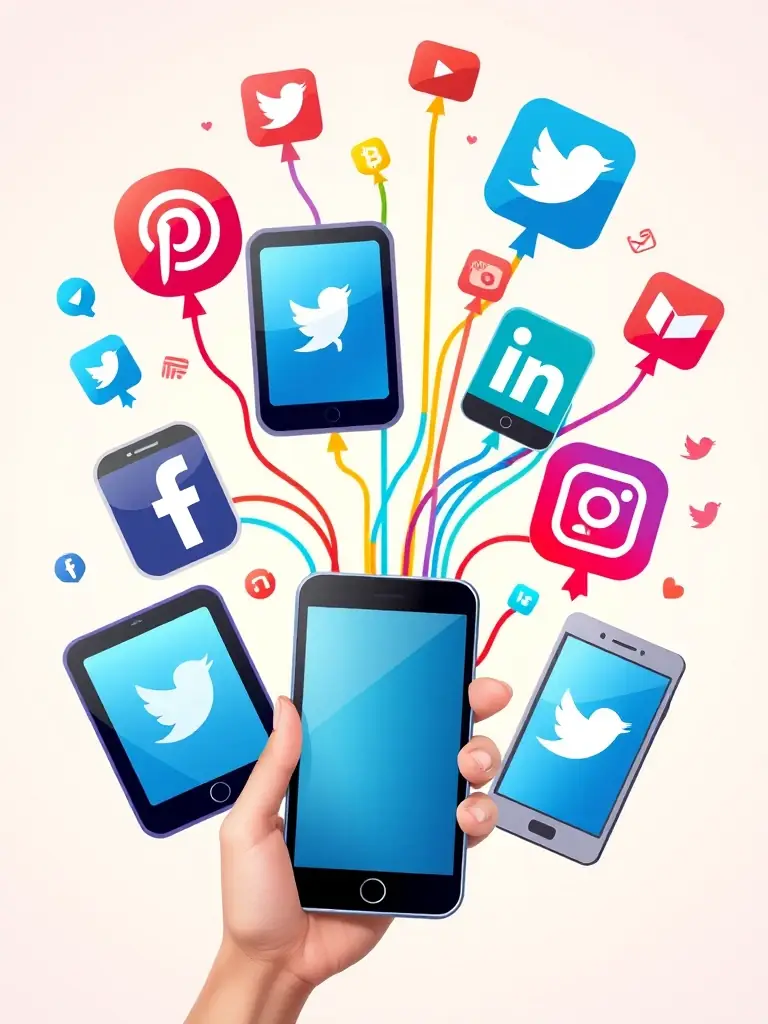 A visually engaging graphic representing a digital marketing campaign, with icons representing social media, email marketing, and search engine optimization, highlighting Moga Advertising's comprehensive approach.